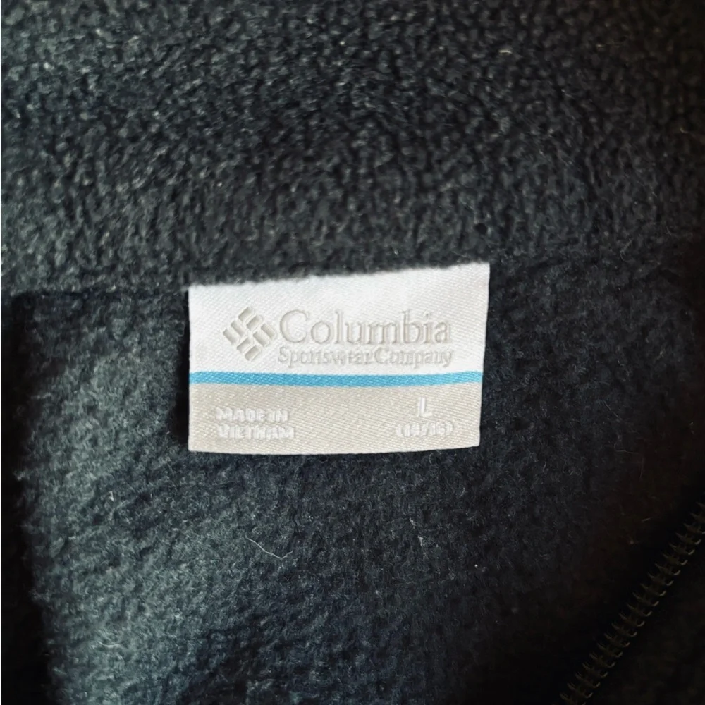 Columbia Youth Jacket‎ Large 14 16 Black Fleece Full Zip Pockets Mock Neck Warm